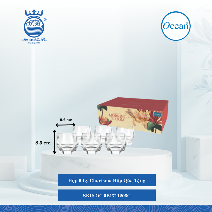 Hộp 6 Ly Charisma Hộp Qùa Tặng Ocean Thủy Tinh