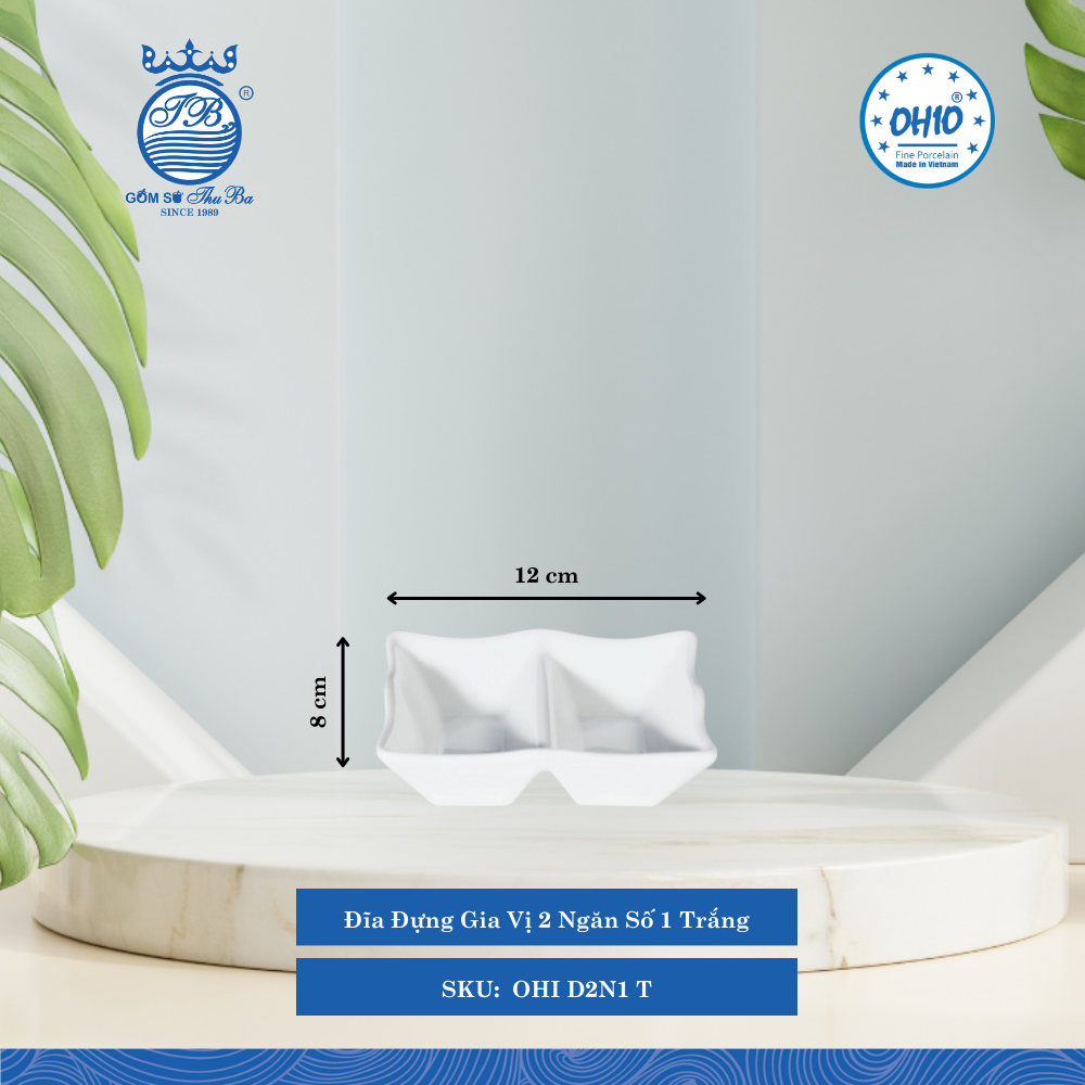 Đĩa Nhiều Ngăn A1 Trắng (Nhiều Loại, Nhiều Size) Ohio Sứ