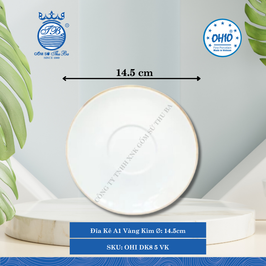 Đĩa Kê A1 Vàng Kim (Nhiều Size) Ohio Sứ