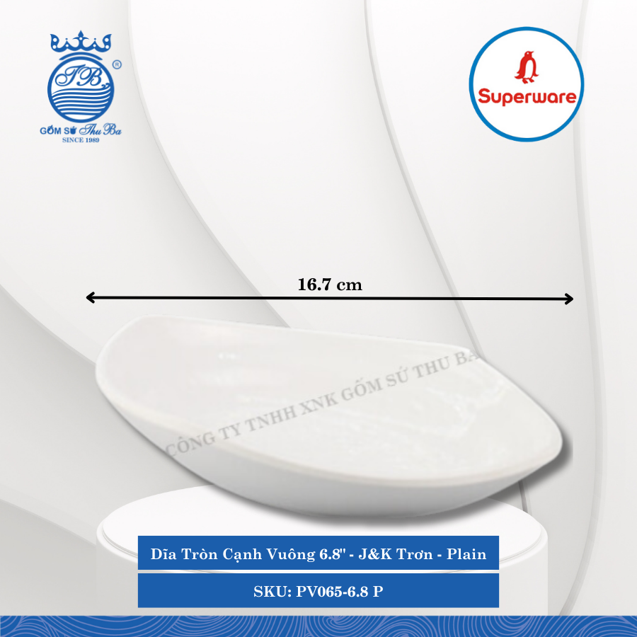 Dĩa Tròn Cạnh Vuông J&K Trơn Plain (Nhiều Size) Superware Nhựa