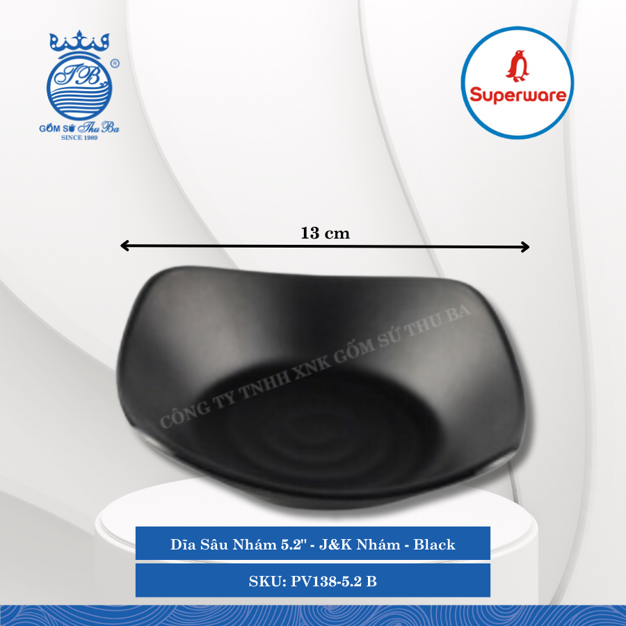 Dĩa Sâu Nhám J&K Nhám Black (Nhiều Size) Superware Nhựa