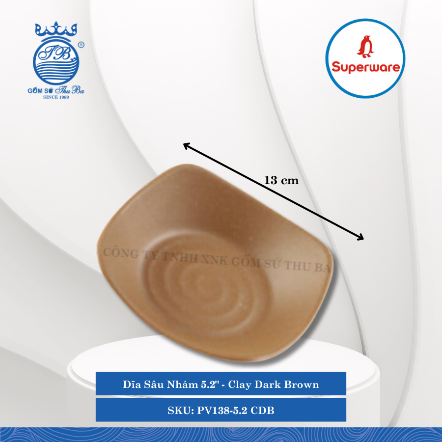 Dĩa Sâu Nhám J&K Nhám Clay Dark Brown (Nhiều Size) Superware Nhựa