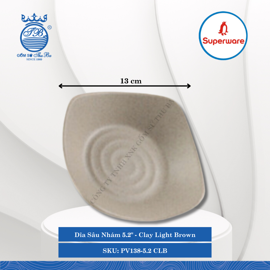 Dĩa Sâu Nhám J&K Nhám Clay Light Brown (Nhiều Size) Superware Nhựa