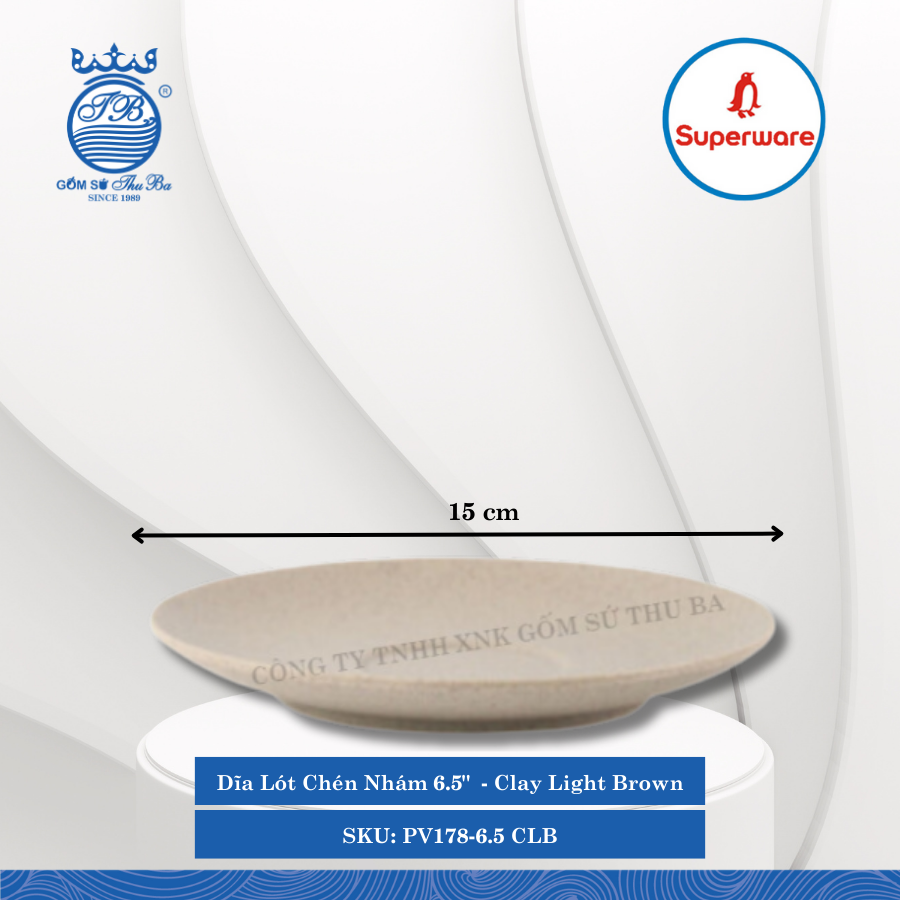 Dĩa Lót Chén Nhám 6.5