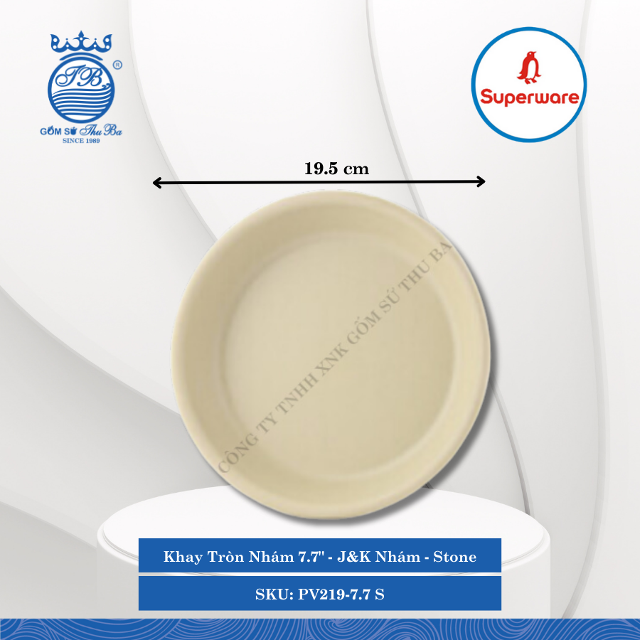 Khay Tròn Nhám J&K Nhám Stone (Nhiều Size) Superware Nhựa
