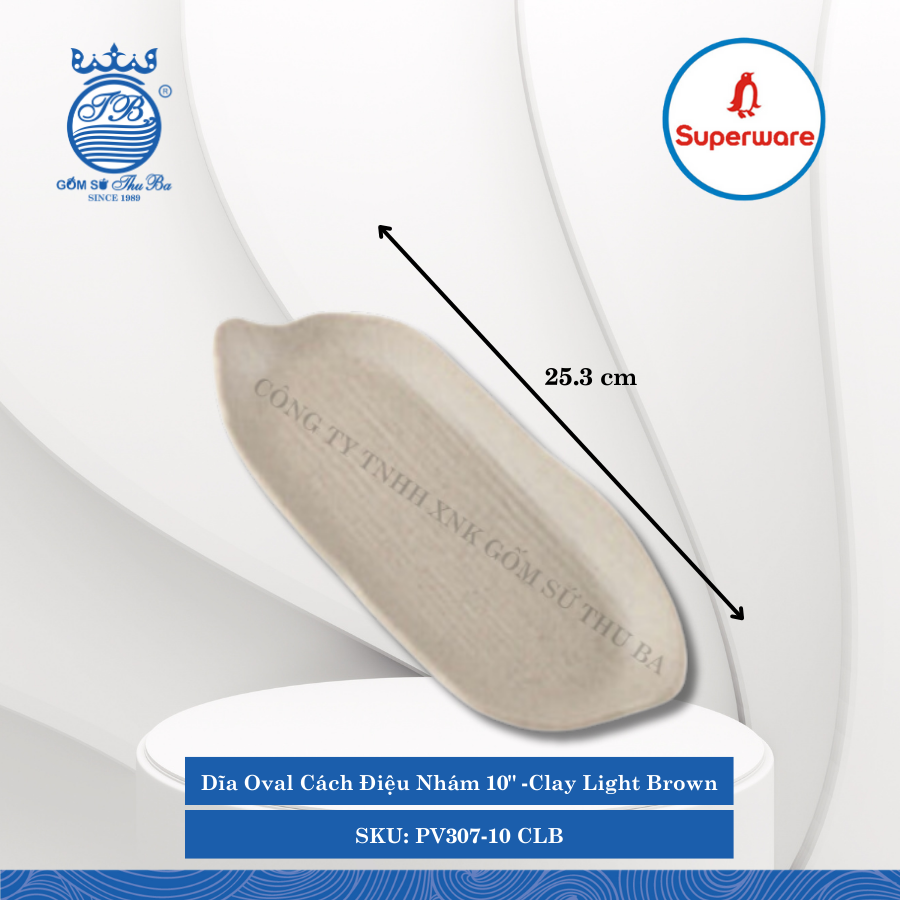Dĩa Oval Cách Điệu Nhám J&K Nhám Clay Light Brown (Nhiều Size) Superware Nhựa