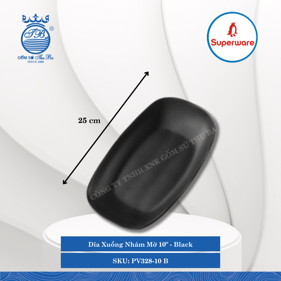 Dĩa Xuồng Nhám Mờ J&K Nhám Mờ Black (Nhiều Size) Superware Nhựa