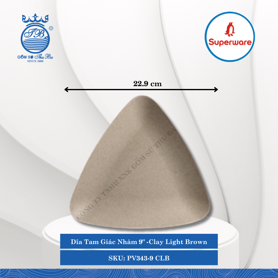 Dĩa Tam Giác J&K Nhám Clay Light Brown (Nhiều Size) Superware Nhựa