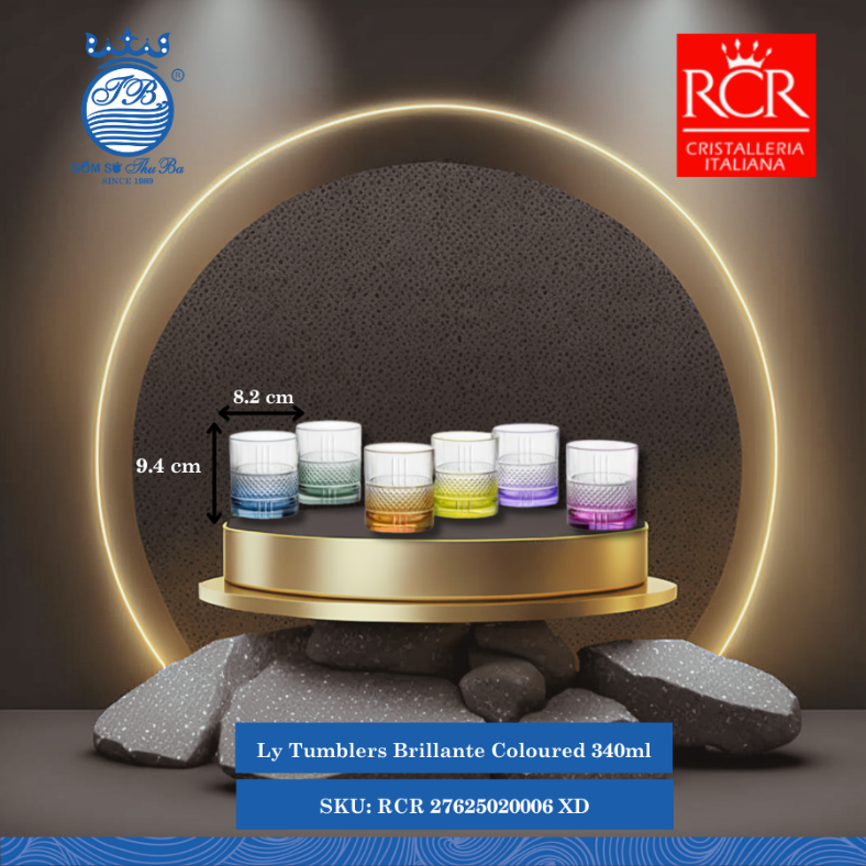 Bộ 06 Ly Brillante Coloured, 340ml Ø: 8.2cm 340ml C: 9.4cm 6 Cái/Hộp RCR Crystal Thủy Tinh RCR 27625020006