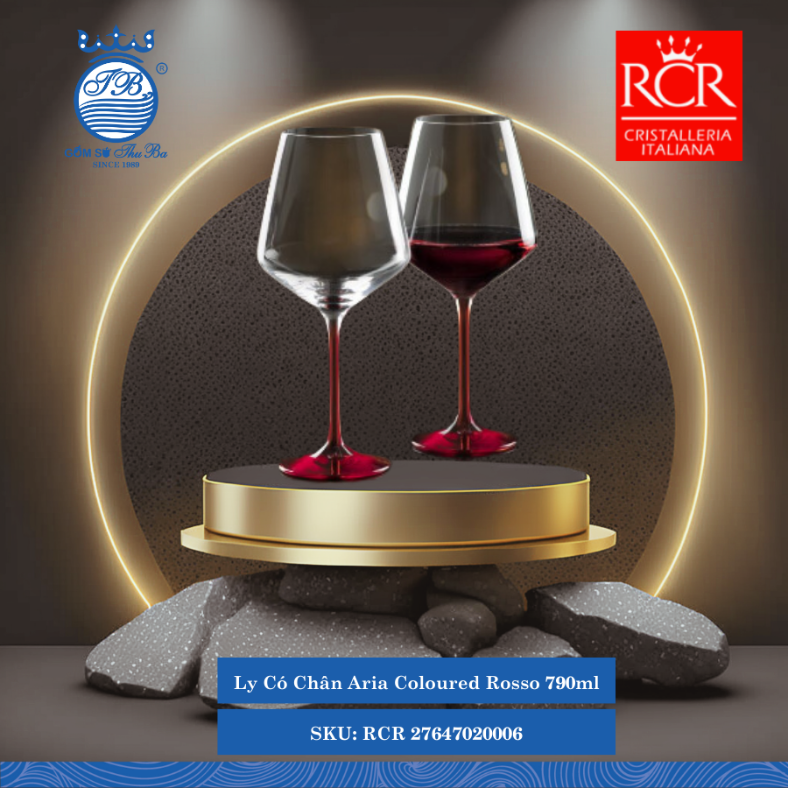 Ly Aria Coloured 790ml (Nhiều Màu) RCR Crystal Thủy Tinh