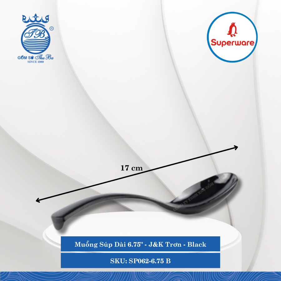Muỗng Súp J&K Trơn Black (Nhiều Loại) Superware Nhựa