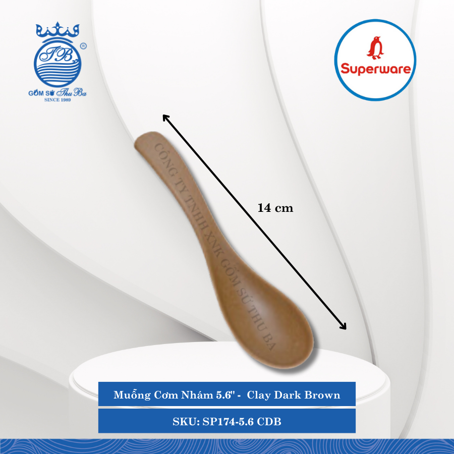 Muỗng Cơm Nhám J&K Nhám Clay Dark Brown (Nhiều Size) Superware Nhựa