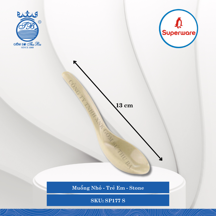 Muỗng Nhỏ Trẻ Em Stone (Nâu Đá) Dài: 13cm Rộng: 3.9cm Superware Nhựa SP177 S