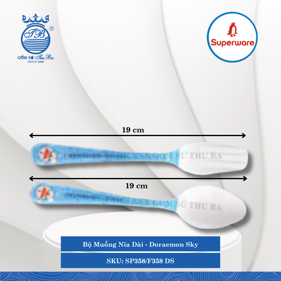 Bộ Muỗng Nĩa Dài Doraemon Sky Superware Nhựa