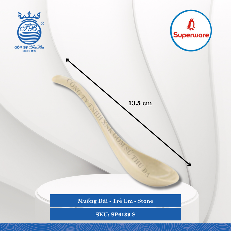 Muỗng Dài Trẻ Em Stone (Nâu Đá) Dài: 13.5cm Rộng: 4cm Superware Nhựa SP6139 S
