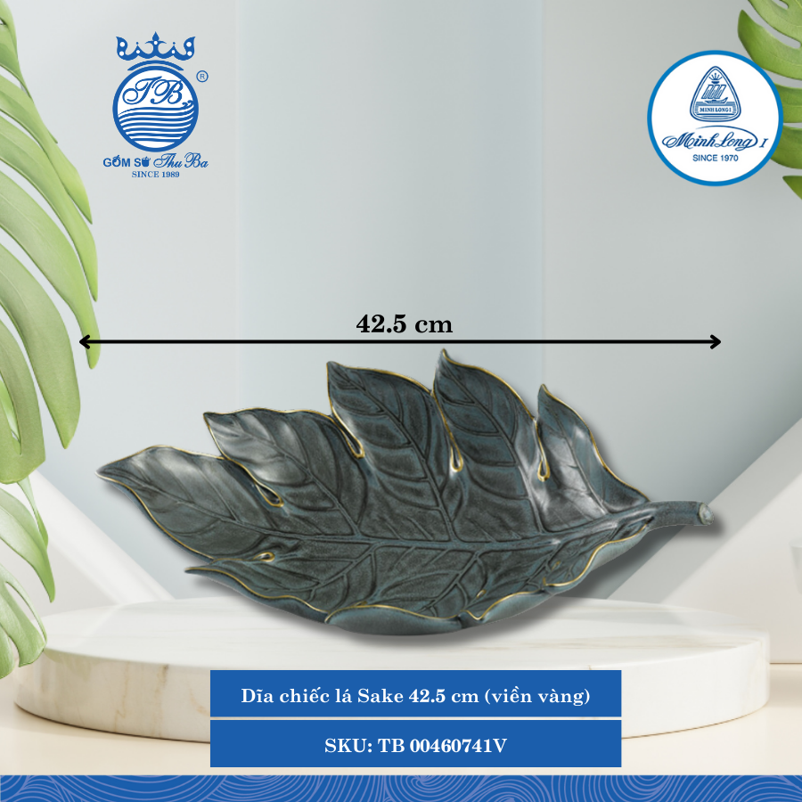 Dĩa Chiếc Lá 0 Xanh Ngọc Bích Matte Ø: 42.5cm ML I Sứ TB 00460741V