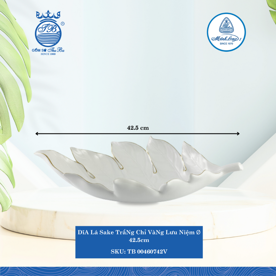 Dĩa Chiếc Lá 0 Chỉ Vàng Ø: 42.5cm ML I Sứ TB 00460742V