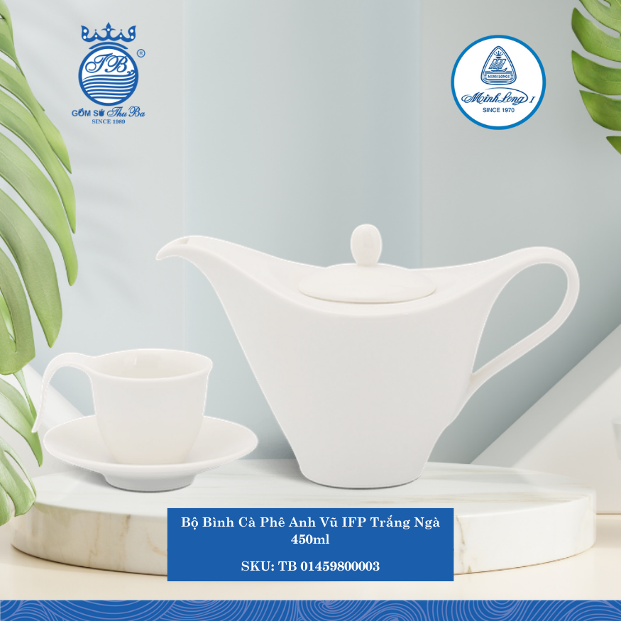 Bộ Trà Cao Anh Vũ Trắng Ngà 450ml ML I Sứ TB 01459800003