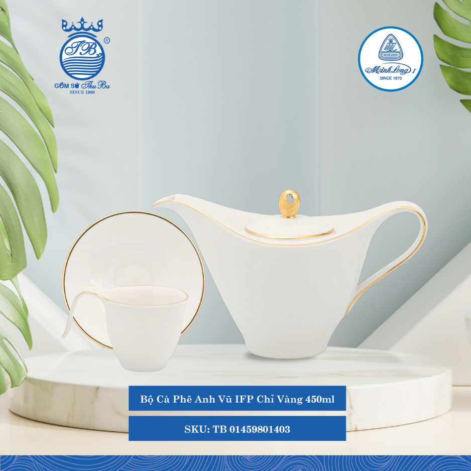 Bộ Trà Cao Anh Vũ Chỉ Vàng 450ml ML I Sứ TB 01459801403