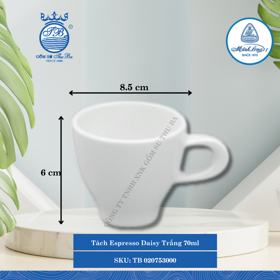 Tách Espresso Daisy Trắng (Nhiều Size) ML I Sứ