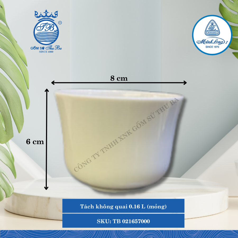 Chum Trà Misc Assortment Trắng 160ml Dài:8cm Rộng: 8cm Cao: 6cm ML I Sứ Tea Jar TB 021657000