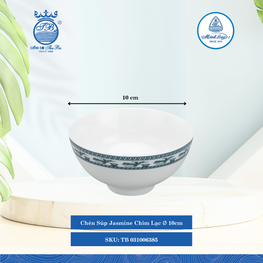Chén Súp Jasmine Chim Lạc Ø: 10cm Cao: 5cm ML I Sứ Soup Bowl TB 031006385