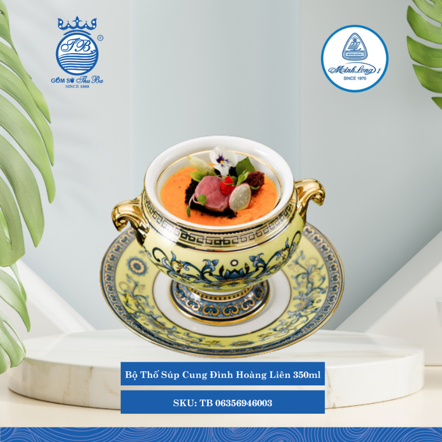 Bộ Thố Súp Hoàng Cung Hoàng Liên 350ml ML I Sứ TB 06356946003