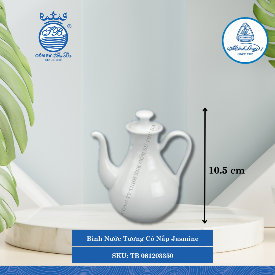 Bình Nước Tương Jasmine Nước Mắm Dài:9cm Rộng: 7cm Cao: 10.5cm ML I Sứ TB 081203350