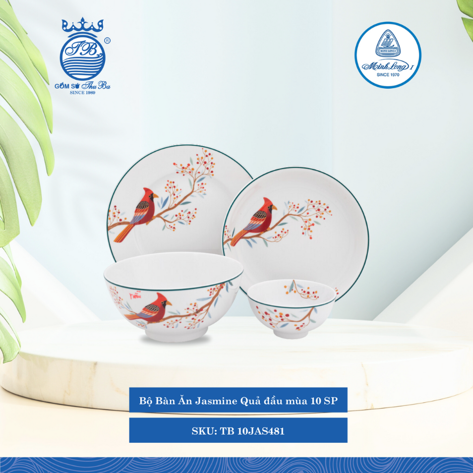 Bộ Đồ Ăn 10 Sản Phẩm Jasmine Quả Đầu Mùa ML I Sứ TB 10JAS481