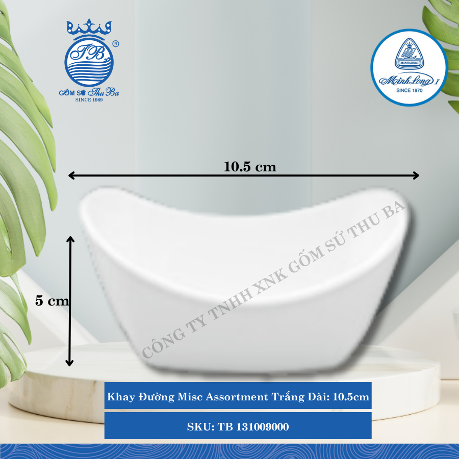 Khay Đường Misc Assortment Trắng Dài:10.5cm Rộng: 7cm Cao: 5cm ML I Sứ TB 131009000
