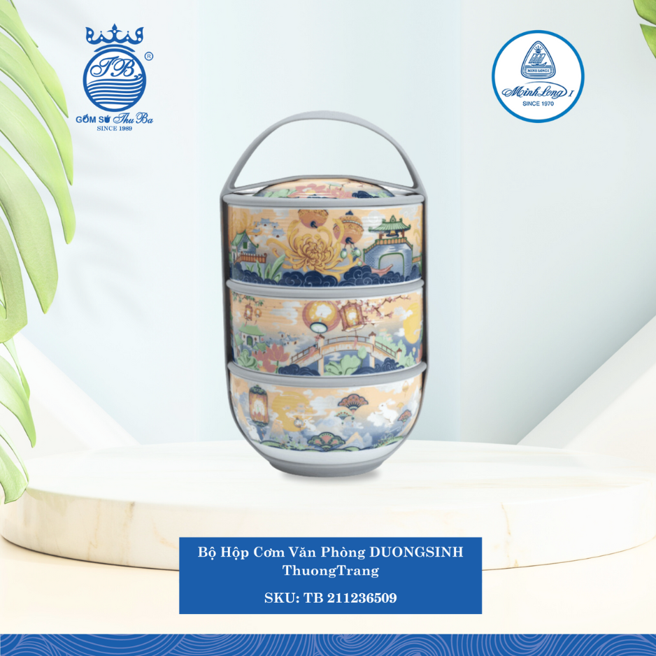 Bộ Hộp Cơm Dưỡng Sinh Thưởng Trăng Ø: 12.5cm ML I Sứ TB 211236509