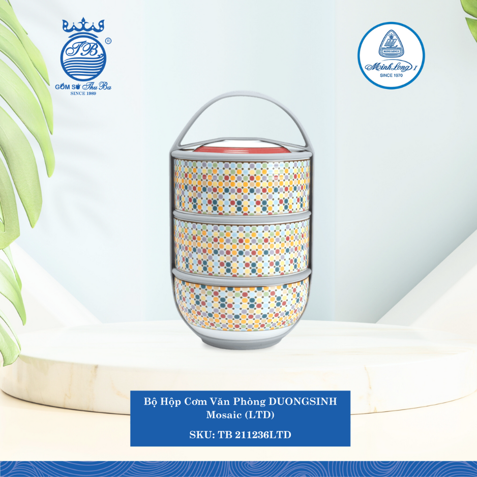 Bộ Hộp Cơm Dưỡng Sinh Mosaic (LTD) Ø: 12.5cm ML I Sứ TB 211236LTD