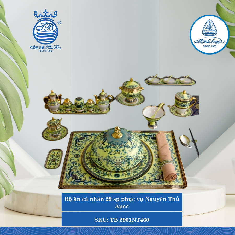 Bộ Đồ Ăn 29 Sản Phẩm Hoàng Cung Hoàng Liên ML I Sứ TB 2901NT460