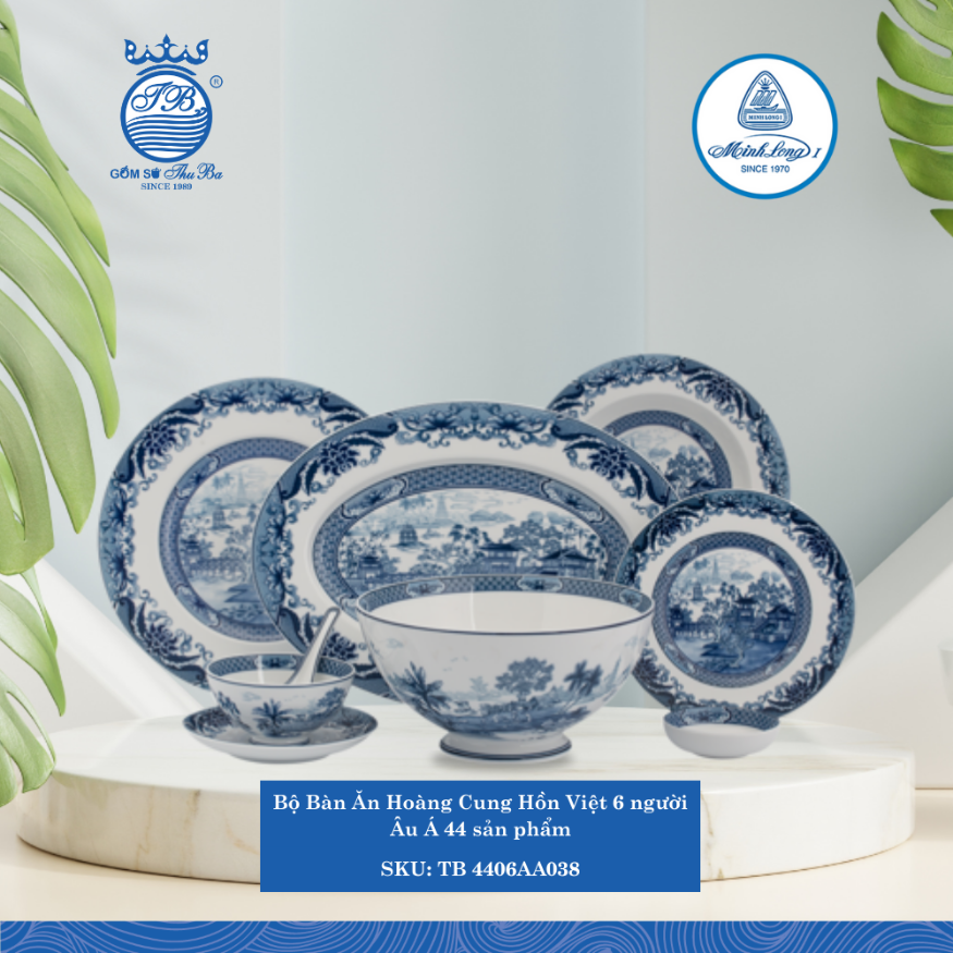 Bộ Đồ Ăn 44 Sản Phẩm Hoàng Cung Hồn Việt ML I Sứ TB 4406AA038