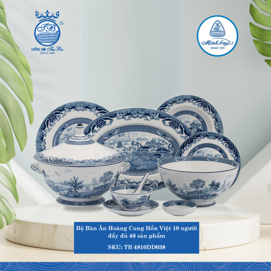 Bộ Đồ Ăn 48 Sản Phẩm Hoàng Cung Hồn Việt ML I Sứ TB 4810DD038