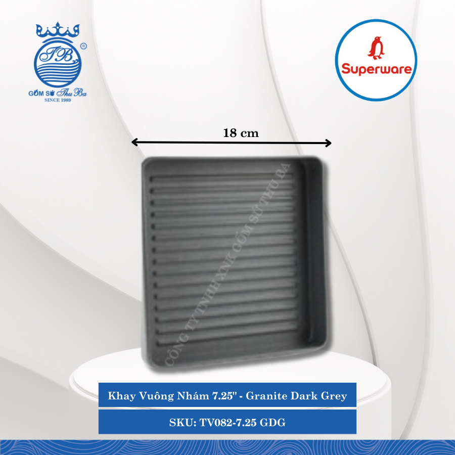 Khay Vuông Nhám 7.25