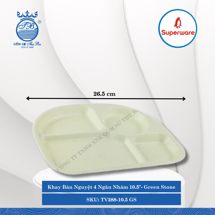 Khay Bán Nguyệt 4 Ngăn Nhám 10.5