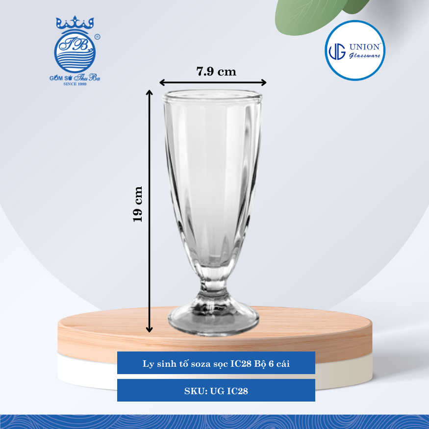 Ly Sinh Tố Soza Sọc 4 Lố/Thùng Thủy Tinh UG IC28