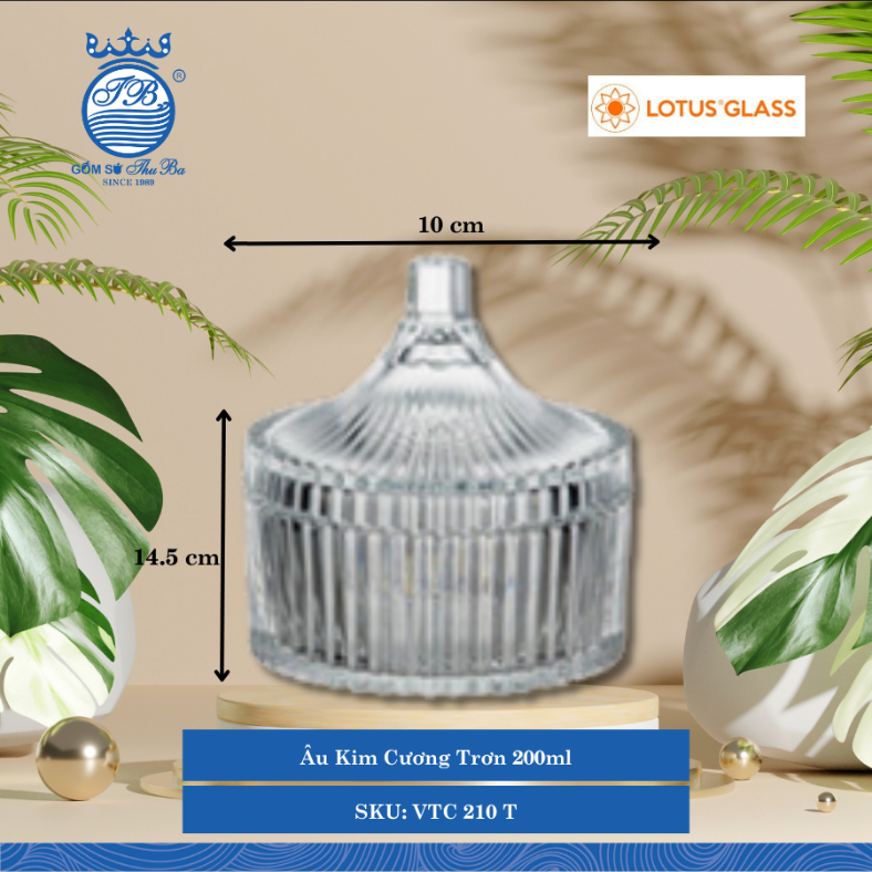 Âu Kim Cương Lotus Glass Thủy Tinh