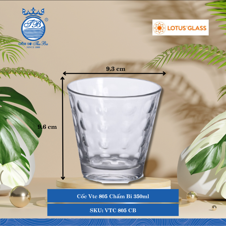 Ly Chấm Bi VTC 805, VTC 806 Lotus Glass Thủy Tinh