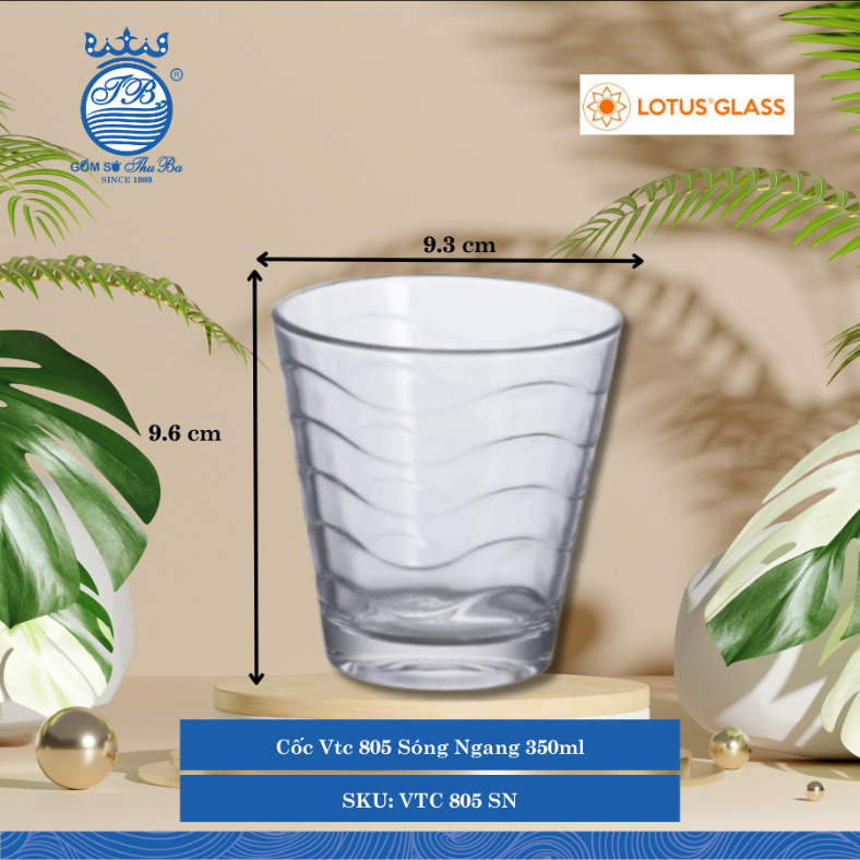 Ly Sóng Ngang VTC 805, VTC 806 Lotus Glass Thủy Tinh