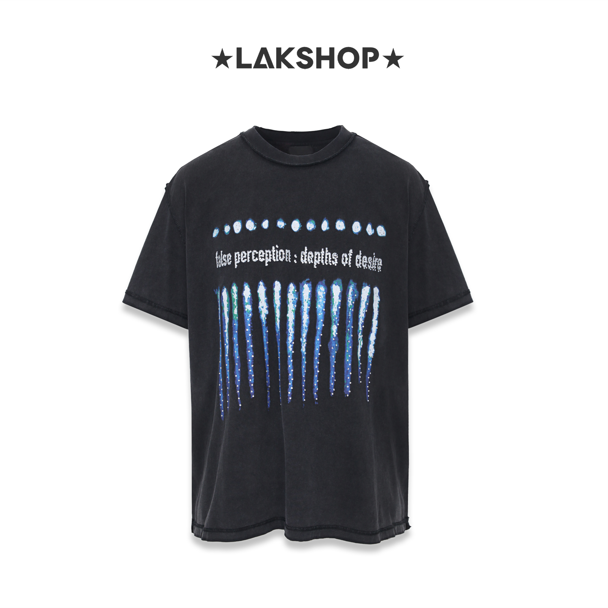 Áo Black False Perception Crystal T-shirt