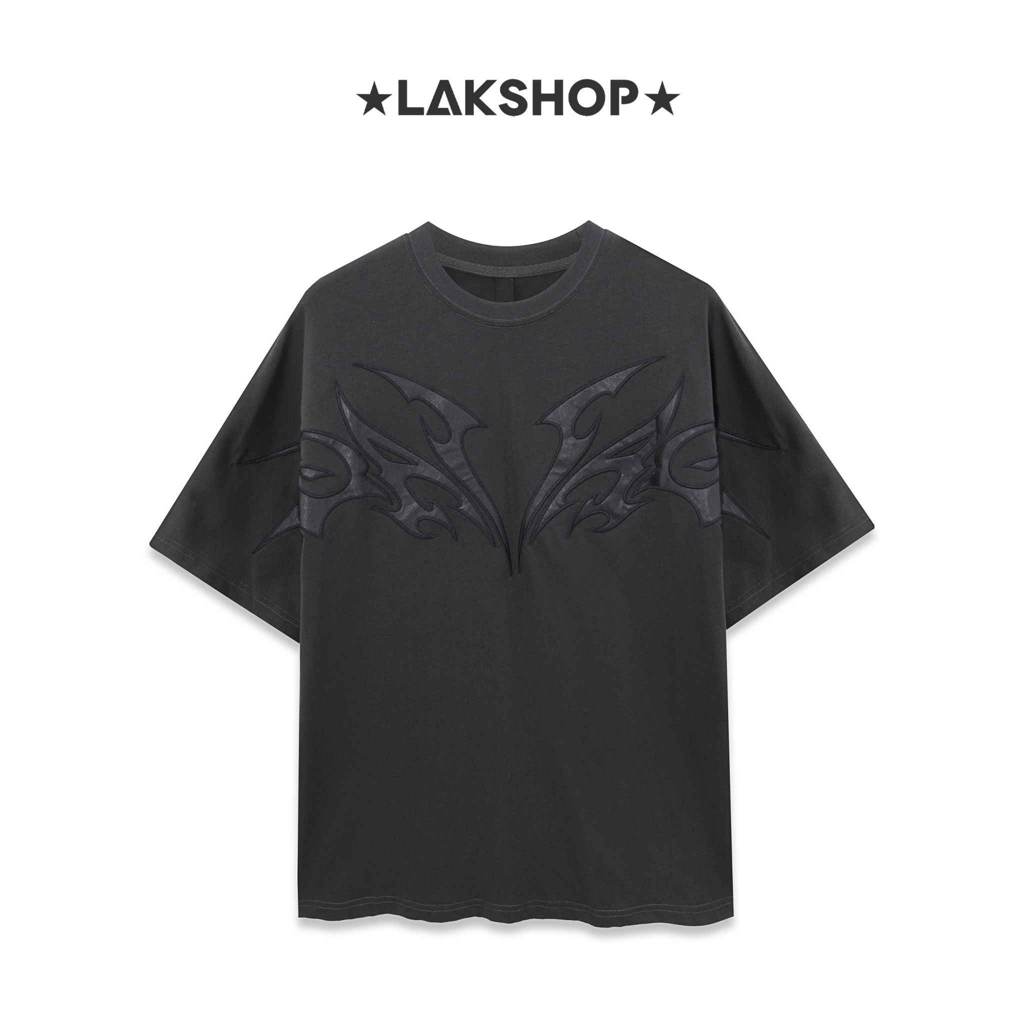 Áo Grey mix Leather T-shirt  cs5