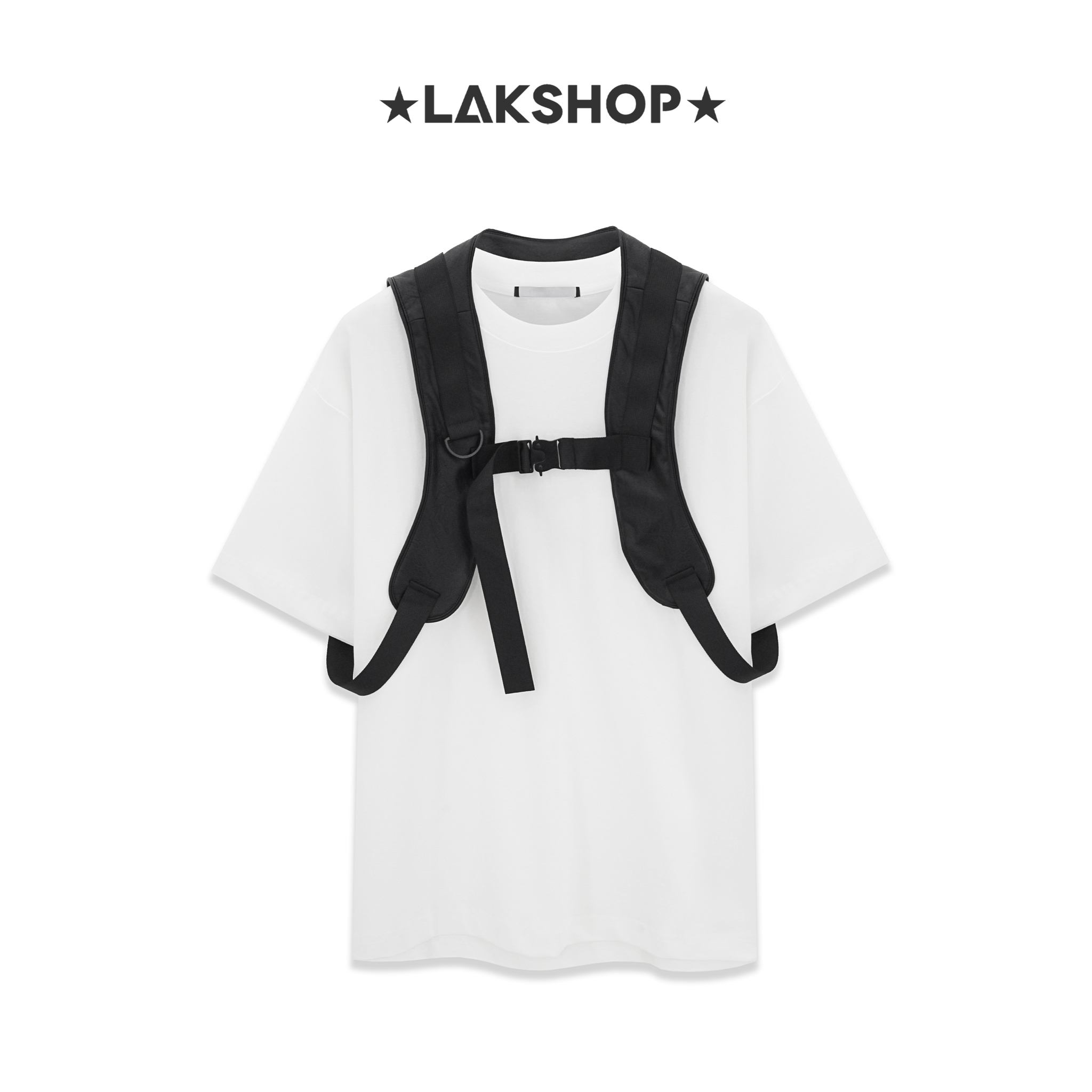 Áo 2in1 White T-shirt with Leather Mid-Layer