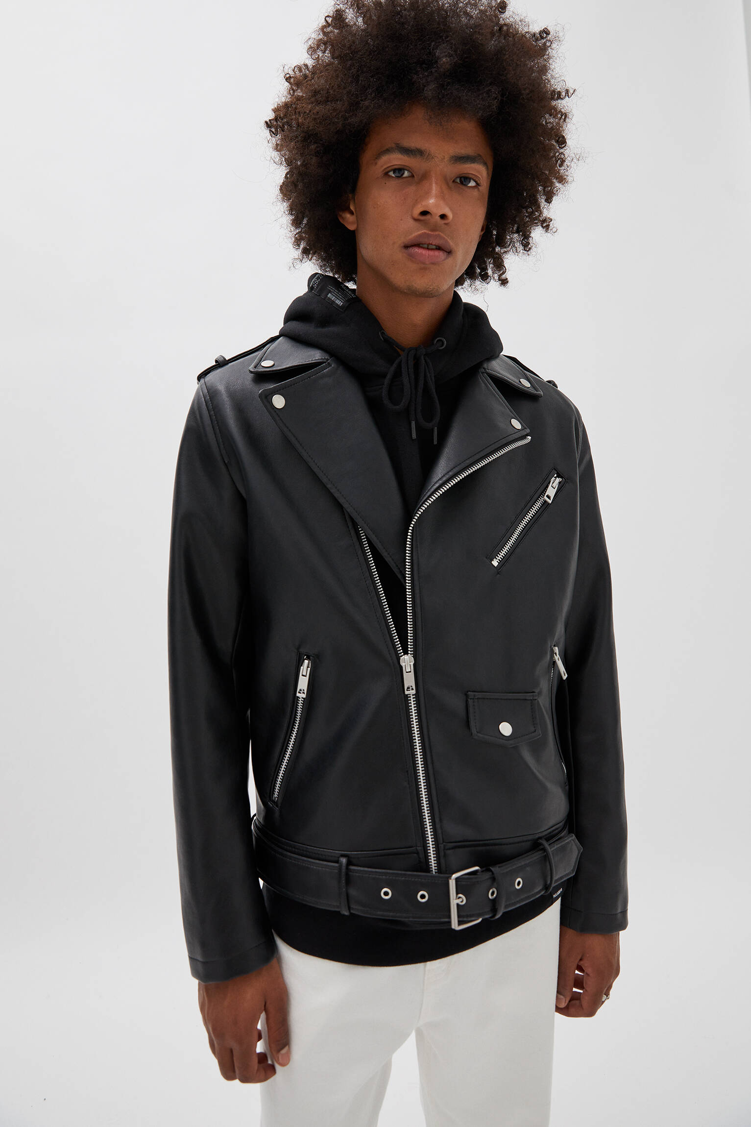 Pull\u0026Bear Faux Leather Biker Jacket 