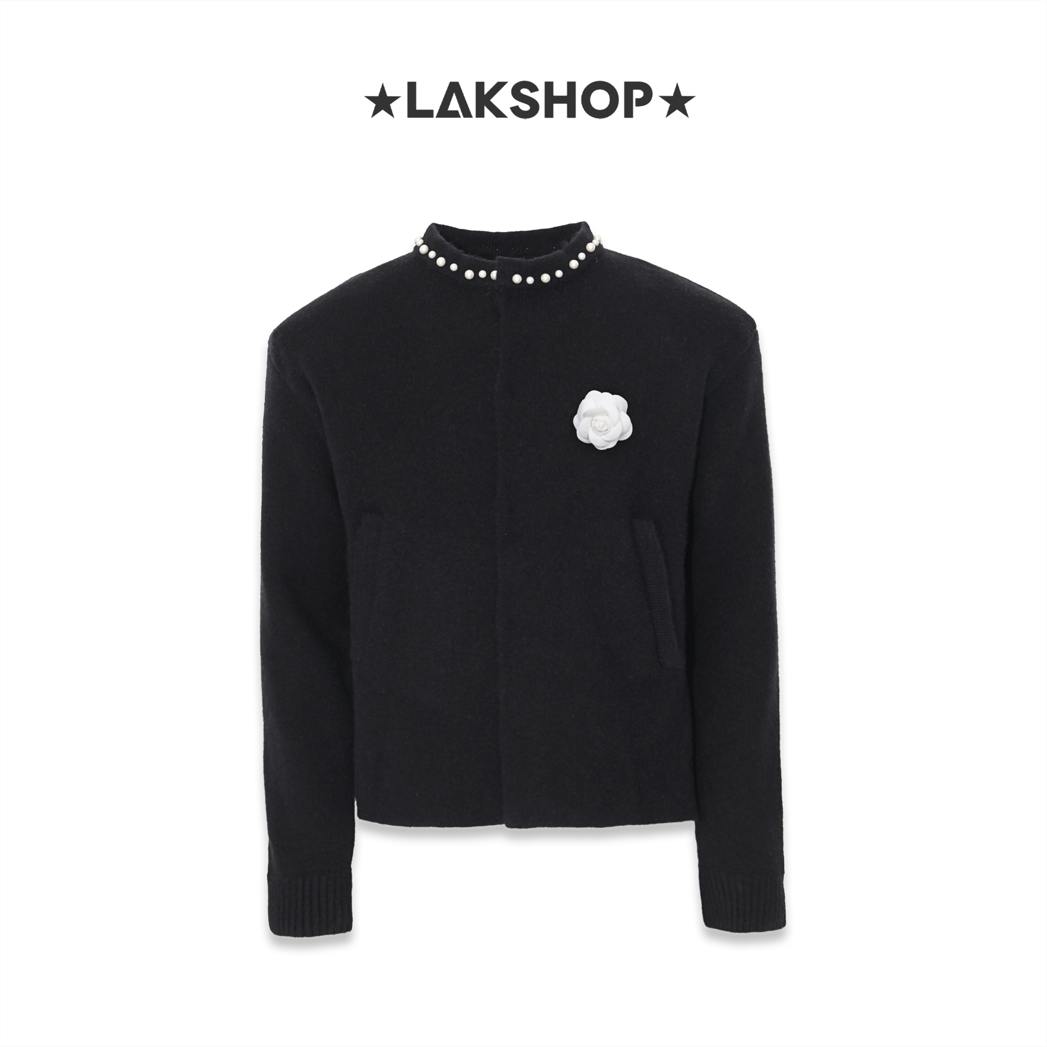Áo Black Culture Pearl Neck Knit Sweater
