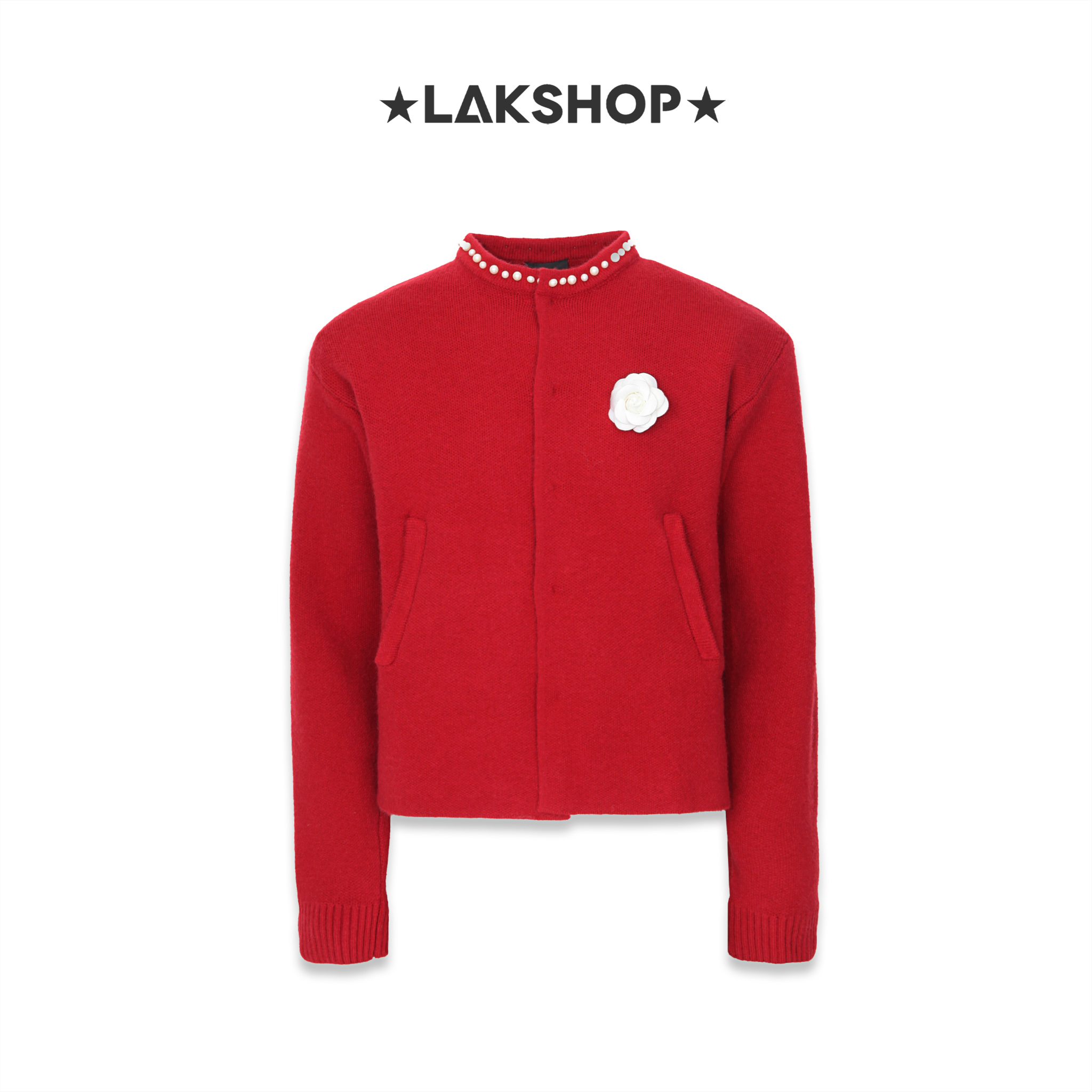 Áo Red Culture Pearl Neck Knit Sweater