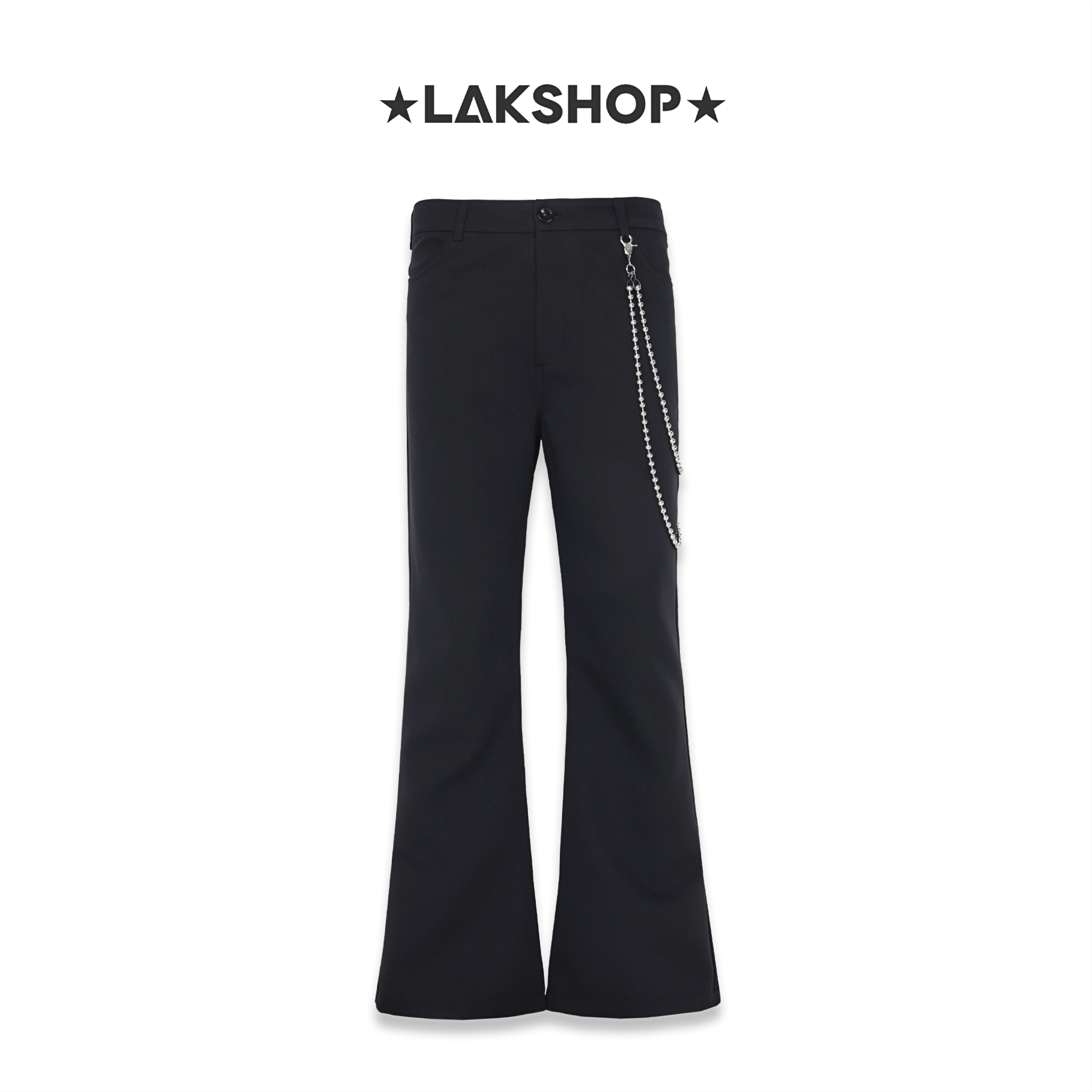 Quần Black Flared with Keychain Trouser