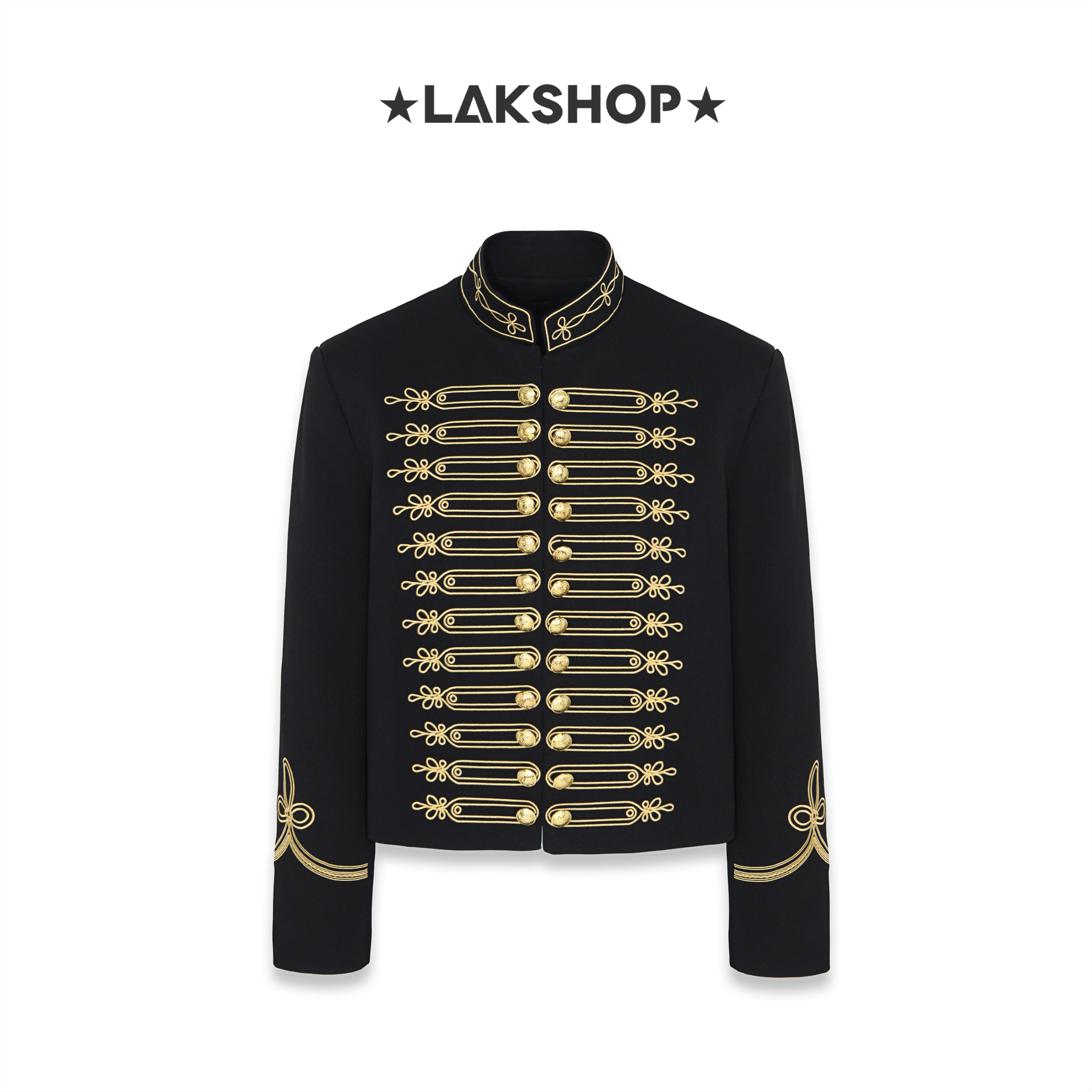 Áo Black Baroque with Gold Embroidery Napoleon Jacket