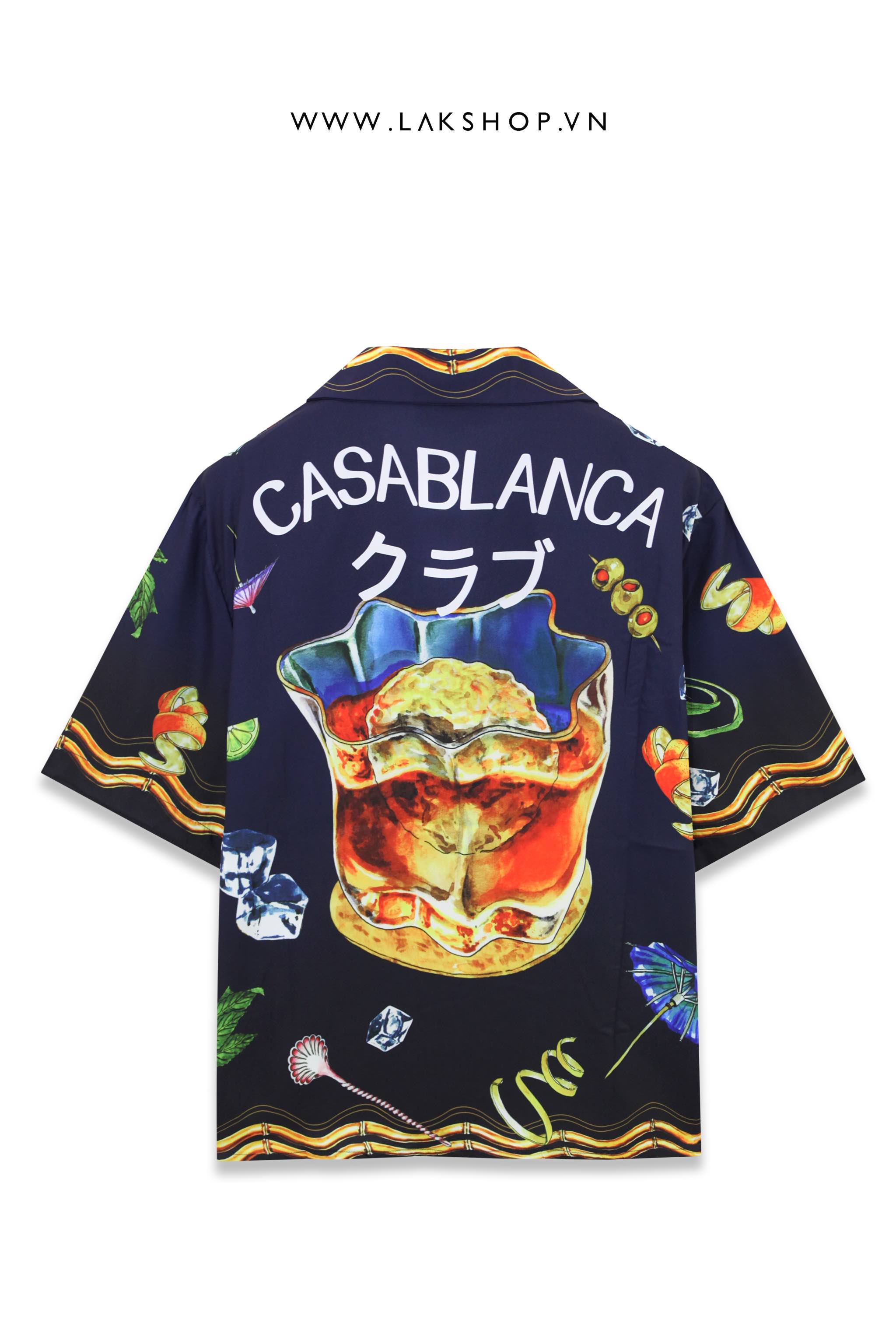 Casablance Blue Club Nuit Silk Shirt